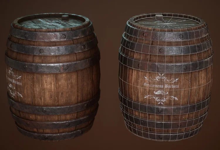 Rustic Barrel Wireframe